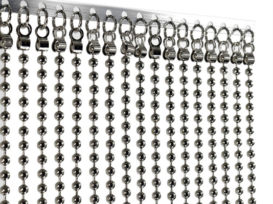 Gümüş Kaplama 4mm Metal Zincir Perde Paslanmaz Çelik Top Boncuk